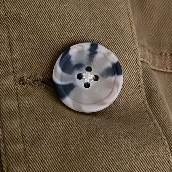 Ava & Viv Olive Green Cropped Jacket Womens Size 1X Button Up Long Sleeves - Picture 11 of 11